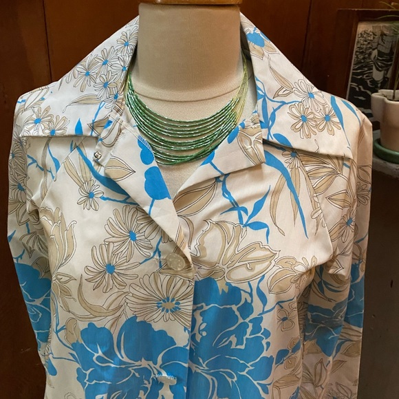 Vintage 70s Floral MuuMuu Caftan with Pockets - Picture 2 of 8